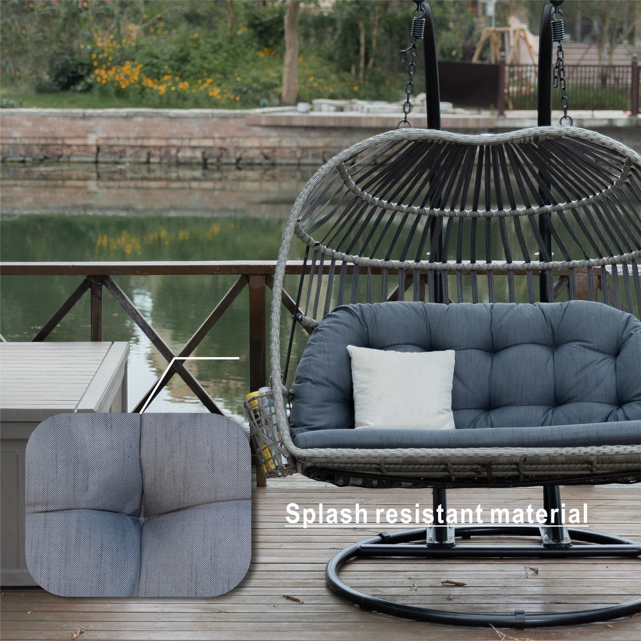 High - end Comfortable Double Hanging Basket Chair (PAL - 2120) - Direct Wicker