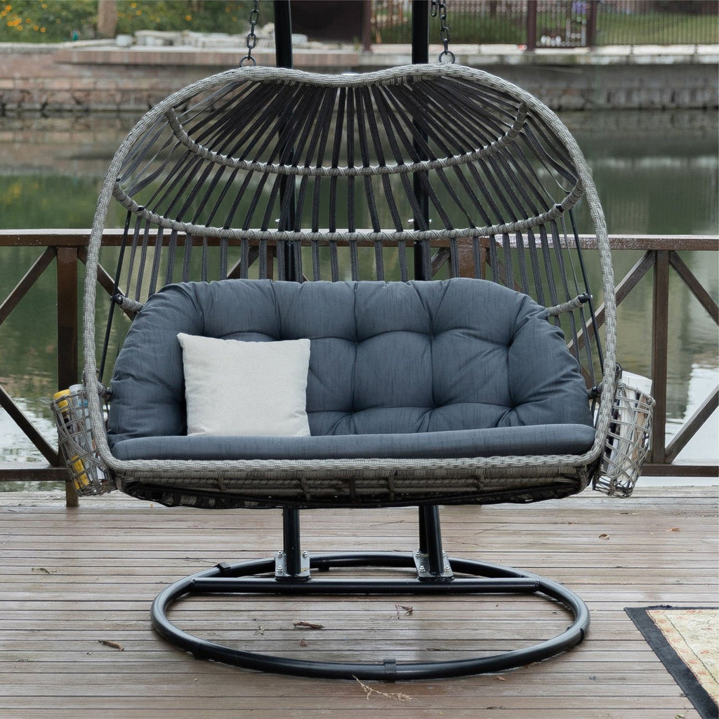 High - end Comfortable Double Hanging Basket Chair (PAL - 2120) - Direct Wicker