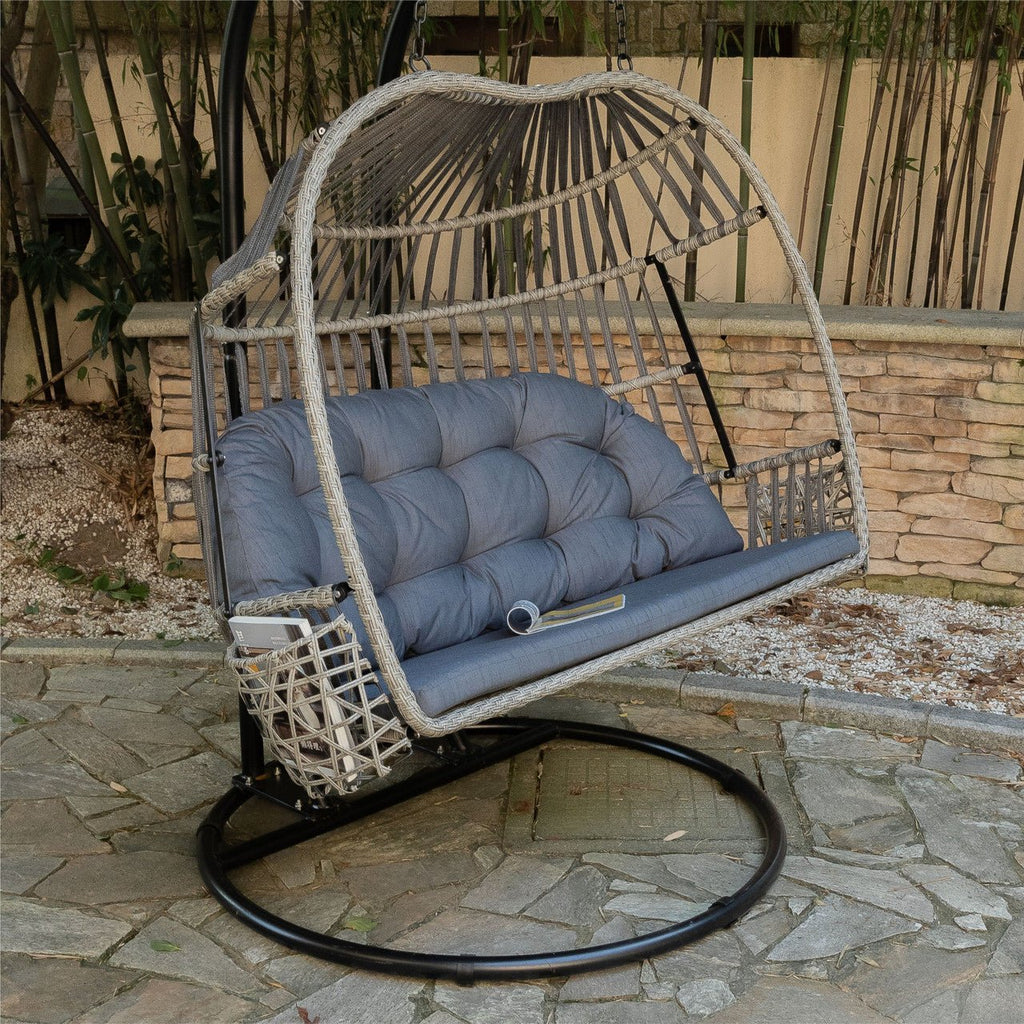 High - end Comfortable Double Hanging Basket Chair (PAL - 2120) - Direct Wicker