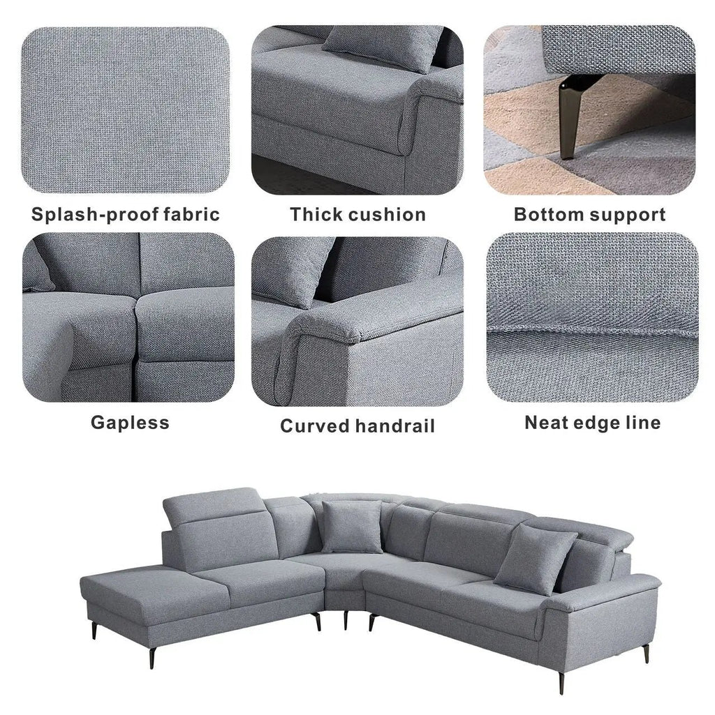 High - end comfortable memory foam two - color optional L - shaped interior sofa (PAS - 248132) - Direct Wicker