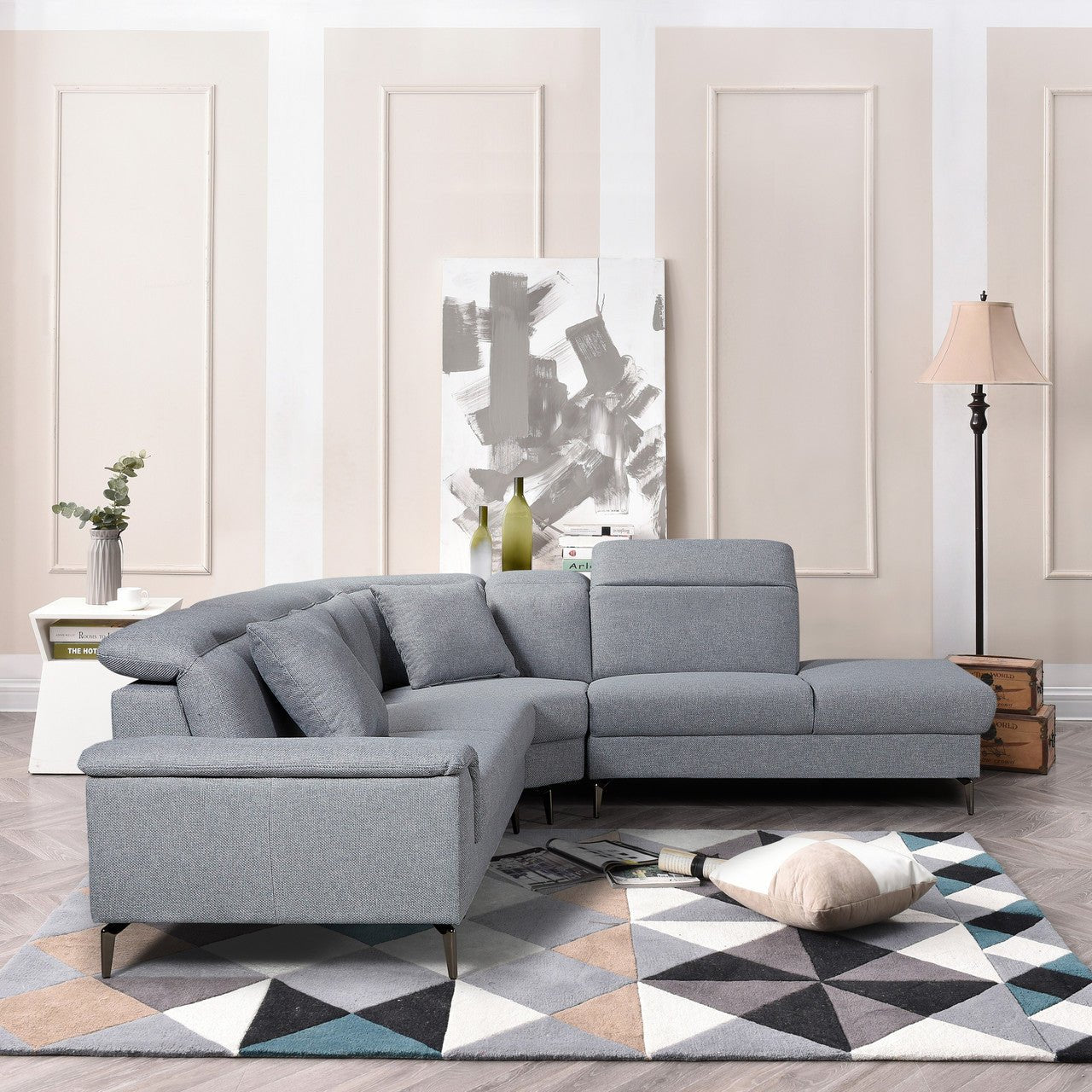 High - end comfortable memory foam two - color optional L - shaped interior sofa (PAS - 248132) - Direct Wicker