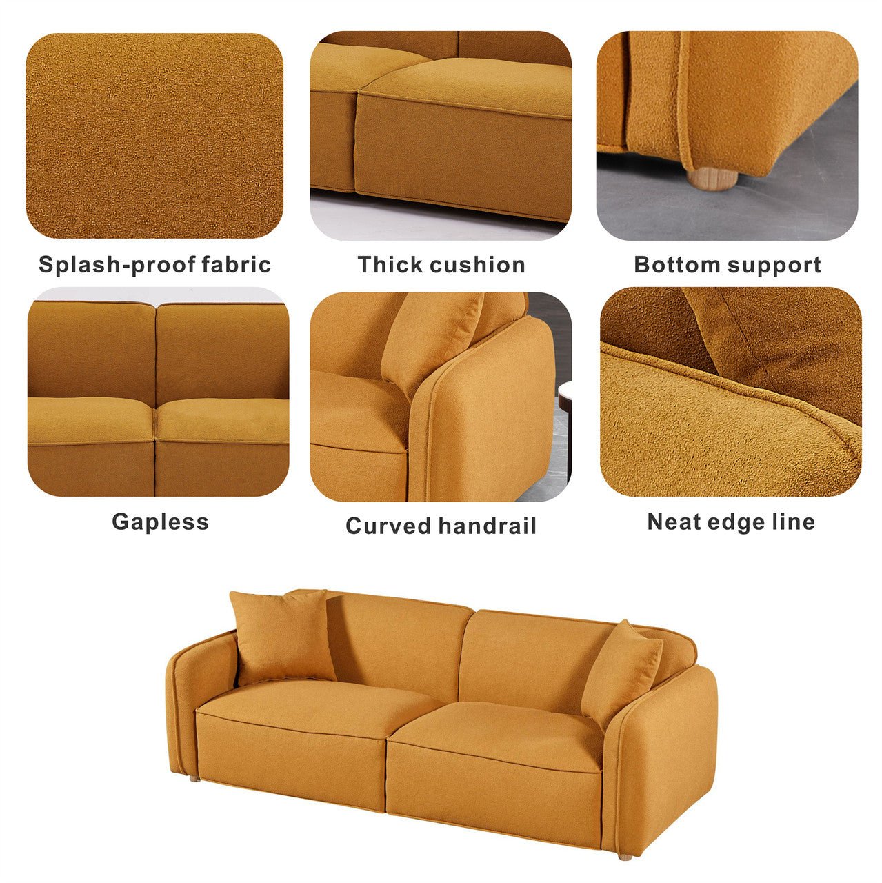 High - end fashion indoor sofa High rebound memory sponge comfortable two - color three - person sofa - Direct Wicker