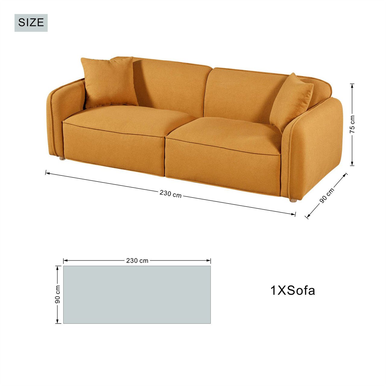 High - end fashion indoor sofa High rebound memory sponge comfortable two - color three - person sofa - Direct Wicker