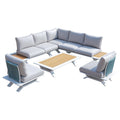 High - grade teak handrails aluminum dew pipe sofa garden set (PAS - 2323) - Direct Wicker
