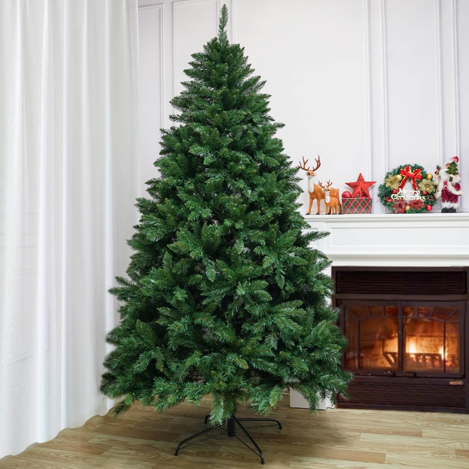 High quality artificial snow flocked Christmas tree 5/6/7 ft LED Pre - Lit Christmas trees (PAT - 002) - Direct Wicker