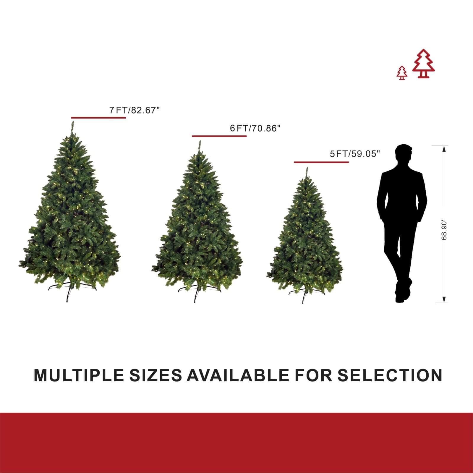 High quality artificial snow flocked Christmas tree 5/6/7 ft LED Pre - Lit Christmas trees (PAT - 002) - Direct Wicker