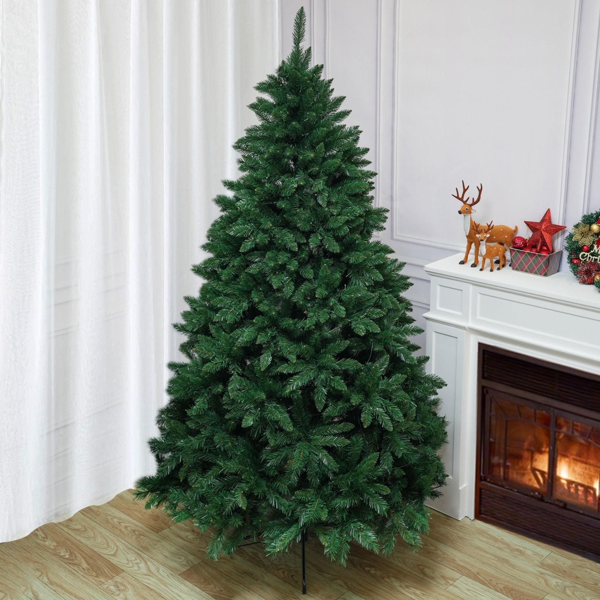High quality artificial snow flocked Christmas tree 5/6/7 ft LED Pre - Lit Christmas trees (PAT - 002) - Direct Wicker
