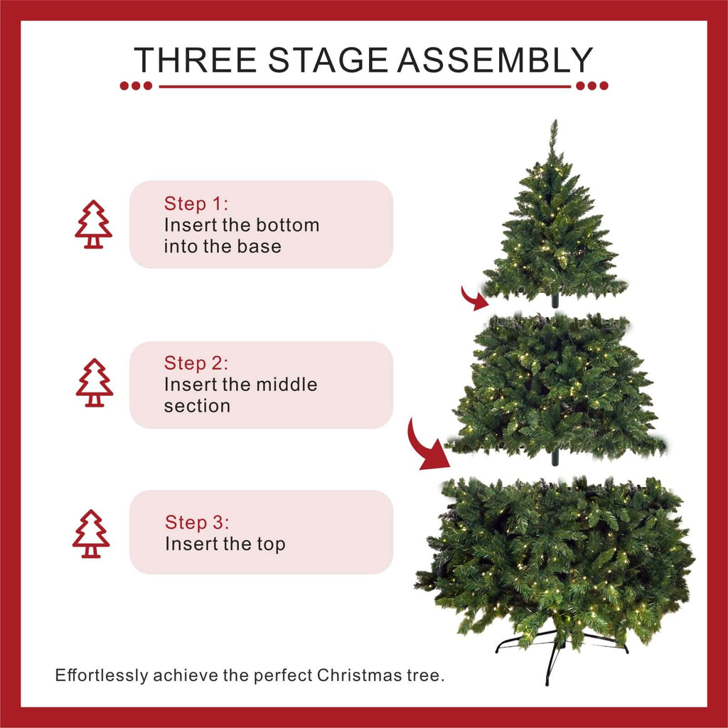 High quality artificial snow flocked Christmas tree 5/6/7 ft LED Pre - Lit Christmas trees (PAT - 002) - Direct Wicker