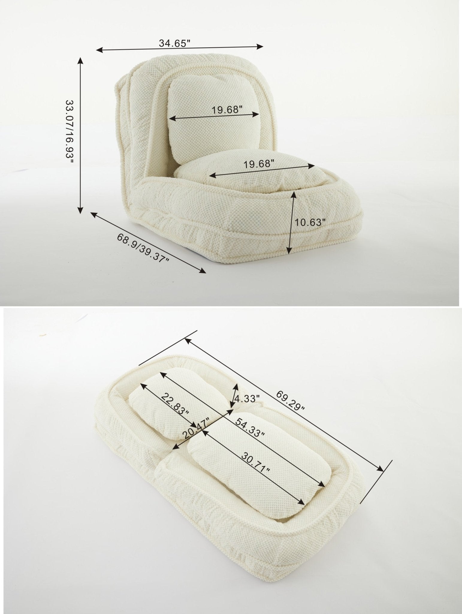 Human Dog Bed ,Lazy Sofa Couch, 5 Adjustable Position (W1628P146711) - Direct Wicker
