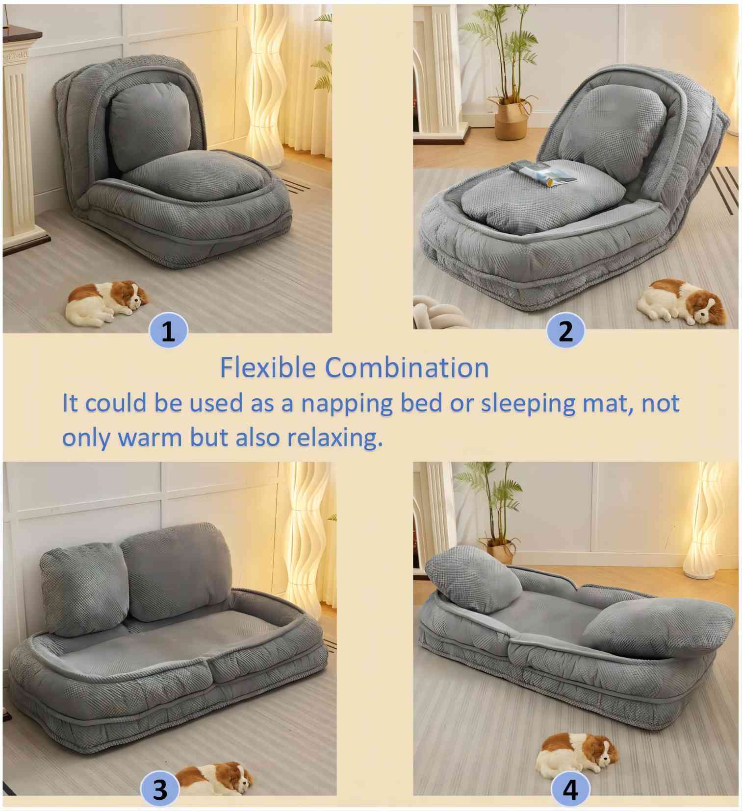 Human Dog Bed ,Lazy Sofa Couch, 5 Adjustable Position (W1628P146711) - Direct Wicker