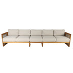 I - Shape 5 - Seat Solid Wood Modular Sofa – Armless Middle with Side Support (PAS - 2516 - LS+MS+RS) - Direct Wicker