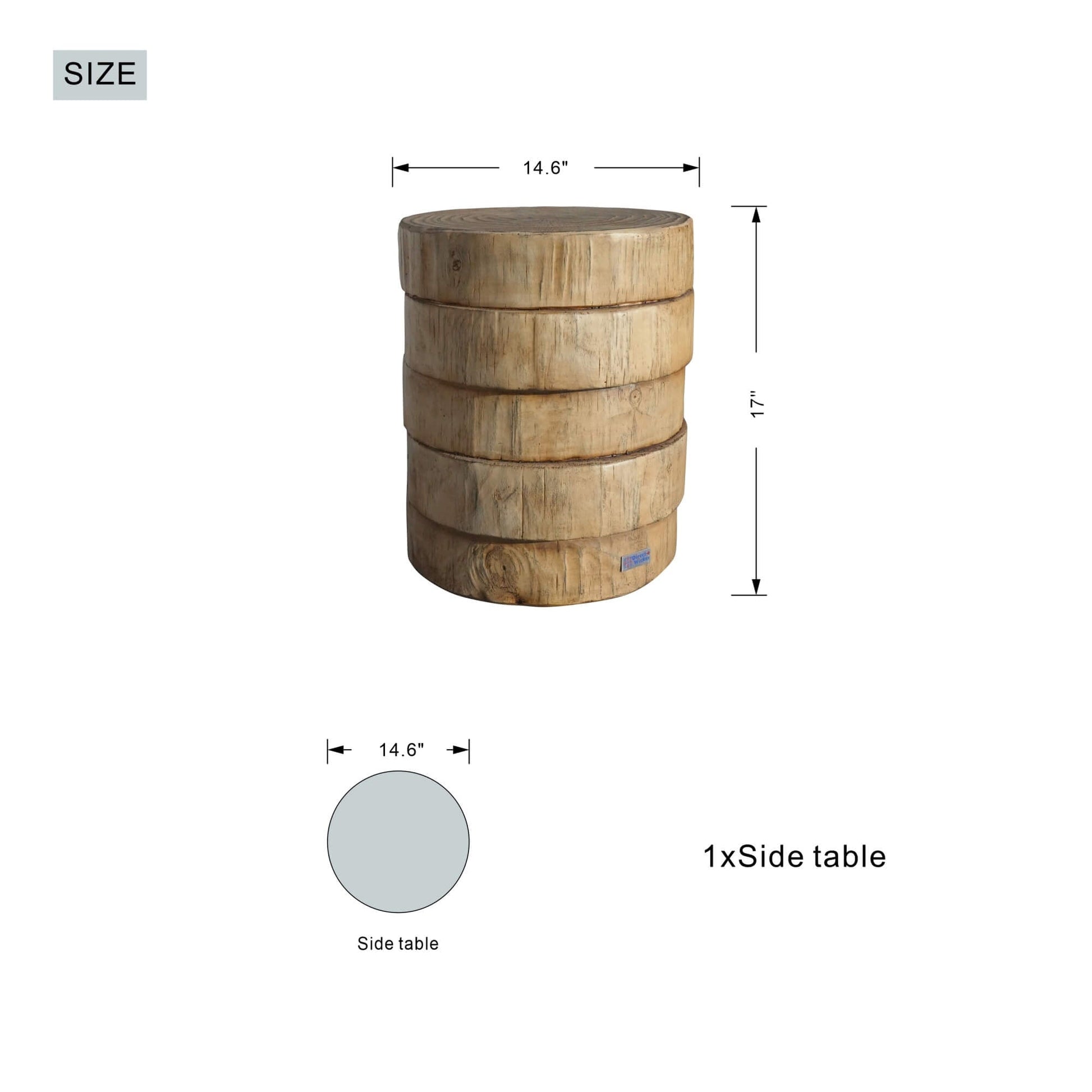 Imitated Wood Waterproof Fashion Side Coffee Table (PAT - 2463ST) - Direct Wicker