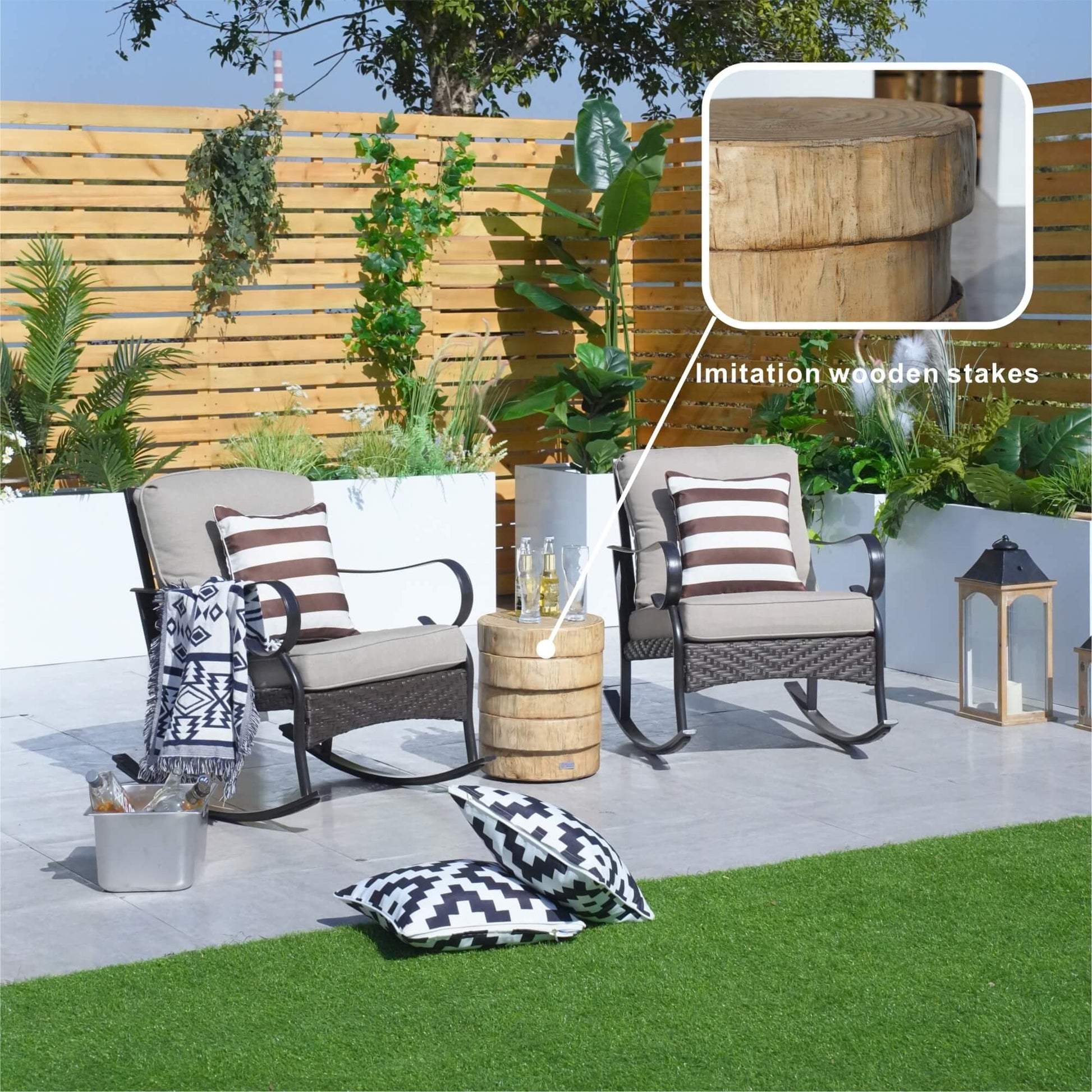 Imitated Wood Waterproof Fashion Side Coffee Table (PAT - 2463ST) - Direct Wicker