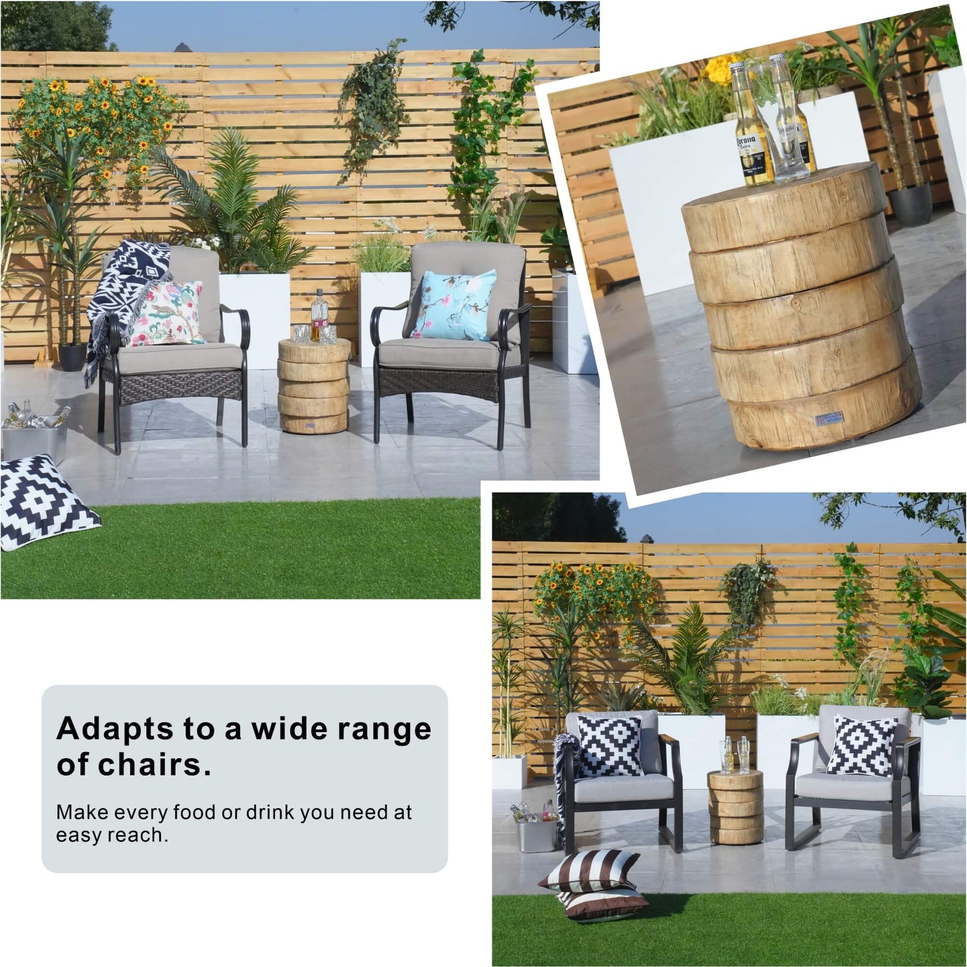 Imitated Wood Waterproof Fashion Side Coffee Table (PAT - 2463ST) - Direct Wicker