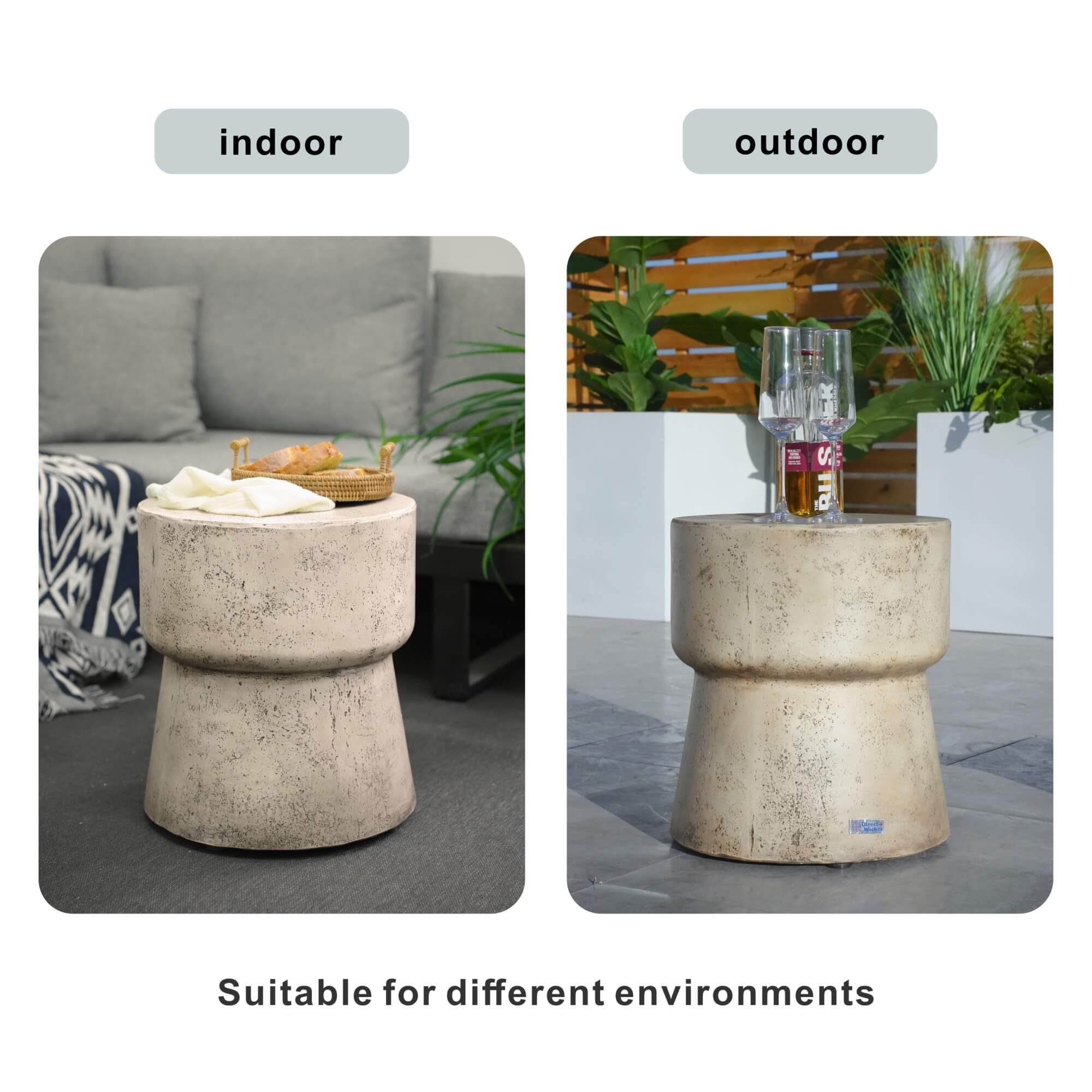 Imitation Wood Waterproof Fashion Cylindrical Edge Coffee Table (PAT - 2464ST) - Direct Wicker