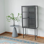 Iron peeping glass storage cabinets are available in a variety of colors (DW - DC55) - Direct Wicker