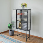 Iron peeping glass storage cabinets are available in a variety of colors (DW - DC55) - Direct Wicker