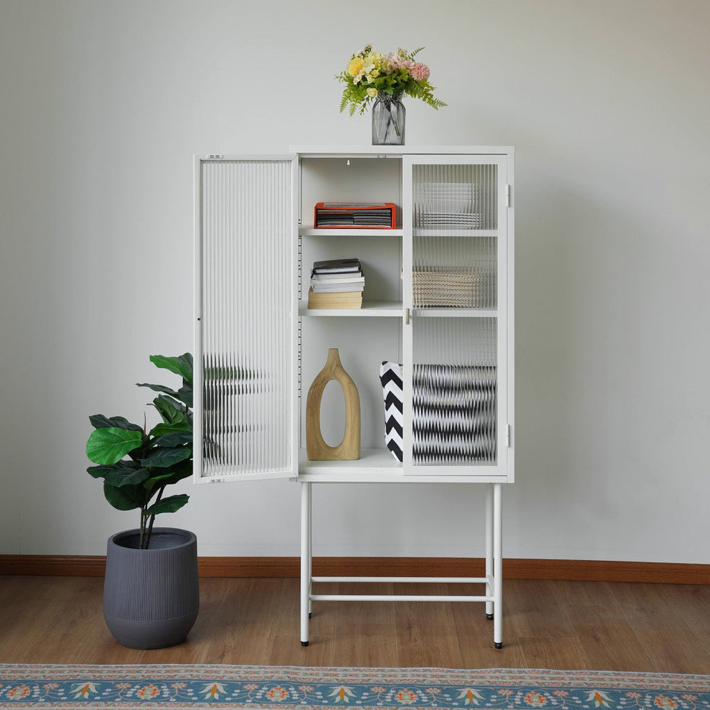 Iron peeping glass storage cabinets are available in a variety of colors (DW - DC55) - Direct Wicker