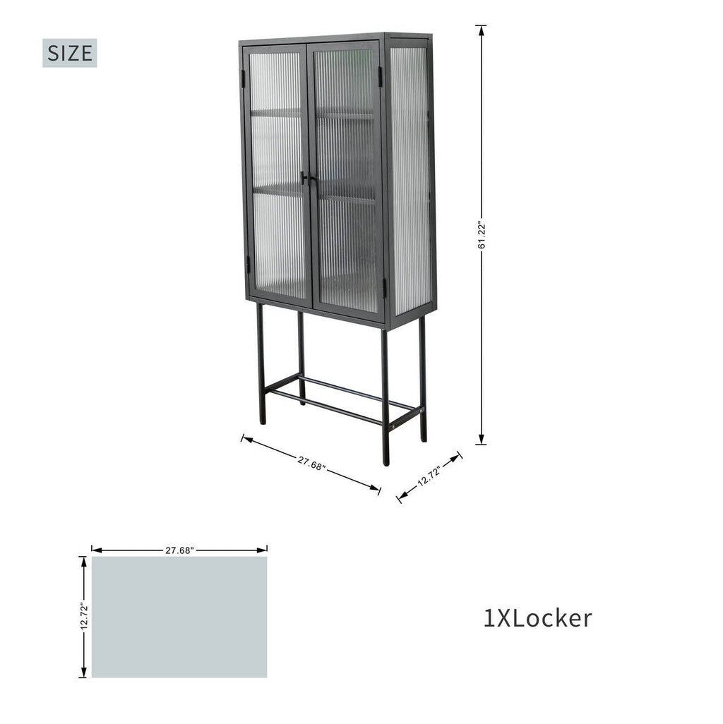 Iron peeping glass storage cabinets are available in a variety of colors (DW - DC55) - Direct Wicker