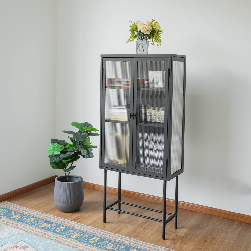 Iron peeping glass storage cabinets are available in a variety of colors (DW - DC55) - Direct Wicker