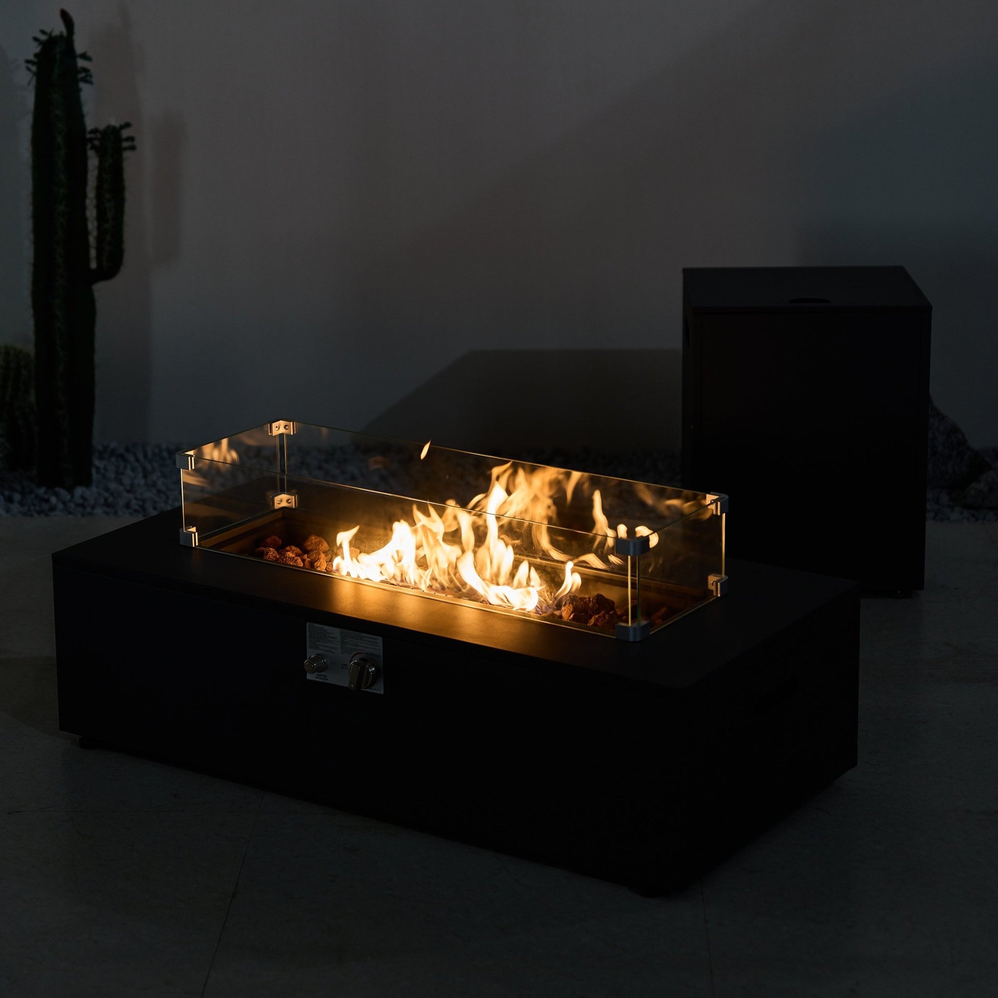 Iron Removable Fire Pit Table Set with Side Table and Accessories (PAG - 2513) - Direct Wicker