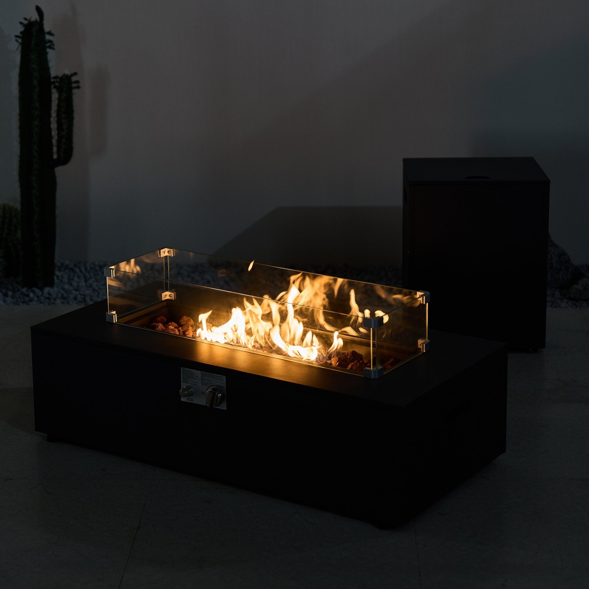 Iron Removable Fire Pit Table Set with Side Table and Accessories (PAG - 2513) - Direct Wicker