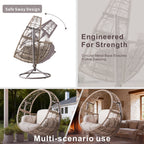 Iron Rocking Chair with Detachable Base and Thickened Cushioned Seat (PAH - 2537 - GR) - Direct Wicker