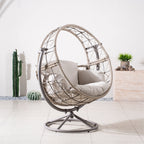 Iron Rocking Chair with Detachable Base and Thickened Cushioned Seat (PAH - 2537 - GR) - Direct Wicker