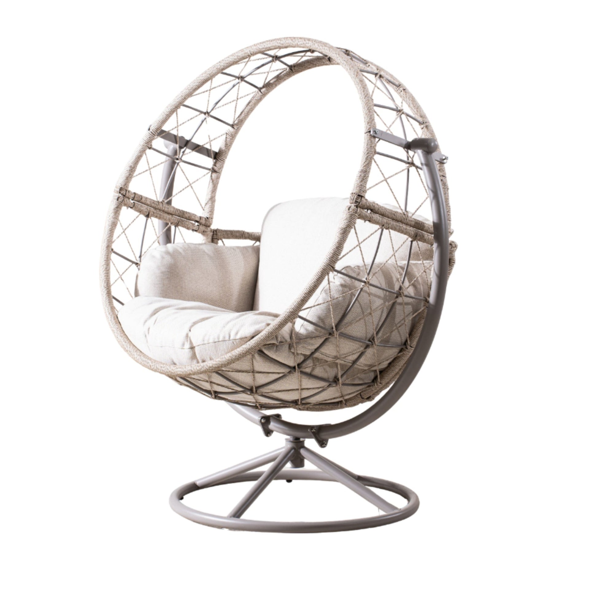 Iron Rocking Chair with Detachable Base and Thickened Cushioned Seat (PAH - 2537 - GR) - Direct Wicker