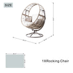 Iron Rocking Chair with Detachable Base and Thickened Cushioned Seat (PAH - 2537 - GR) - Direct Wicker
