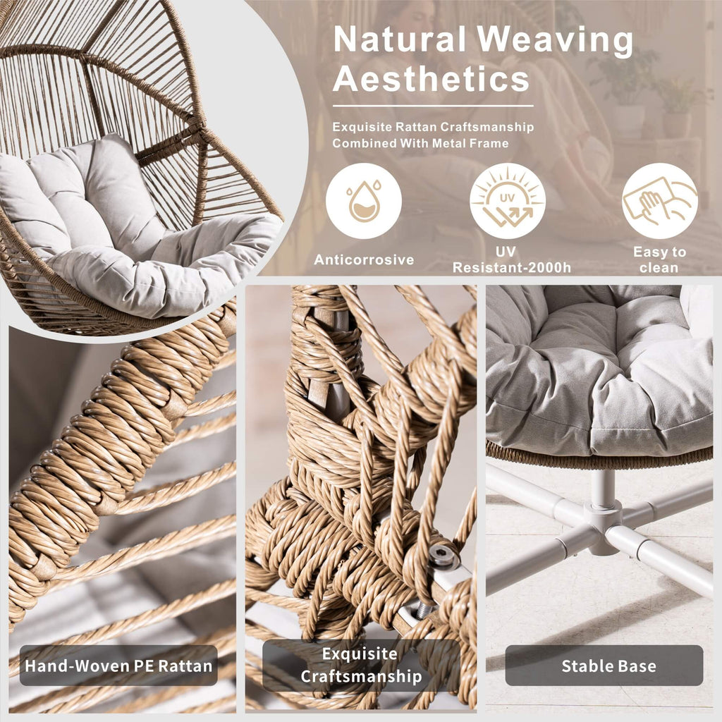 Iron Rocking Chair with Detachable Base – Beach Yellow Frame (PAH - 2538 - BR) - Direct Wicker