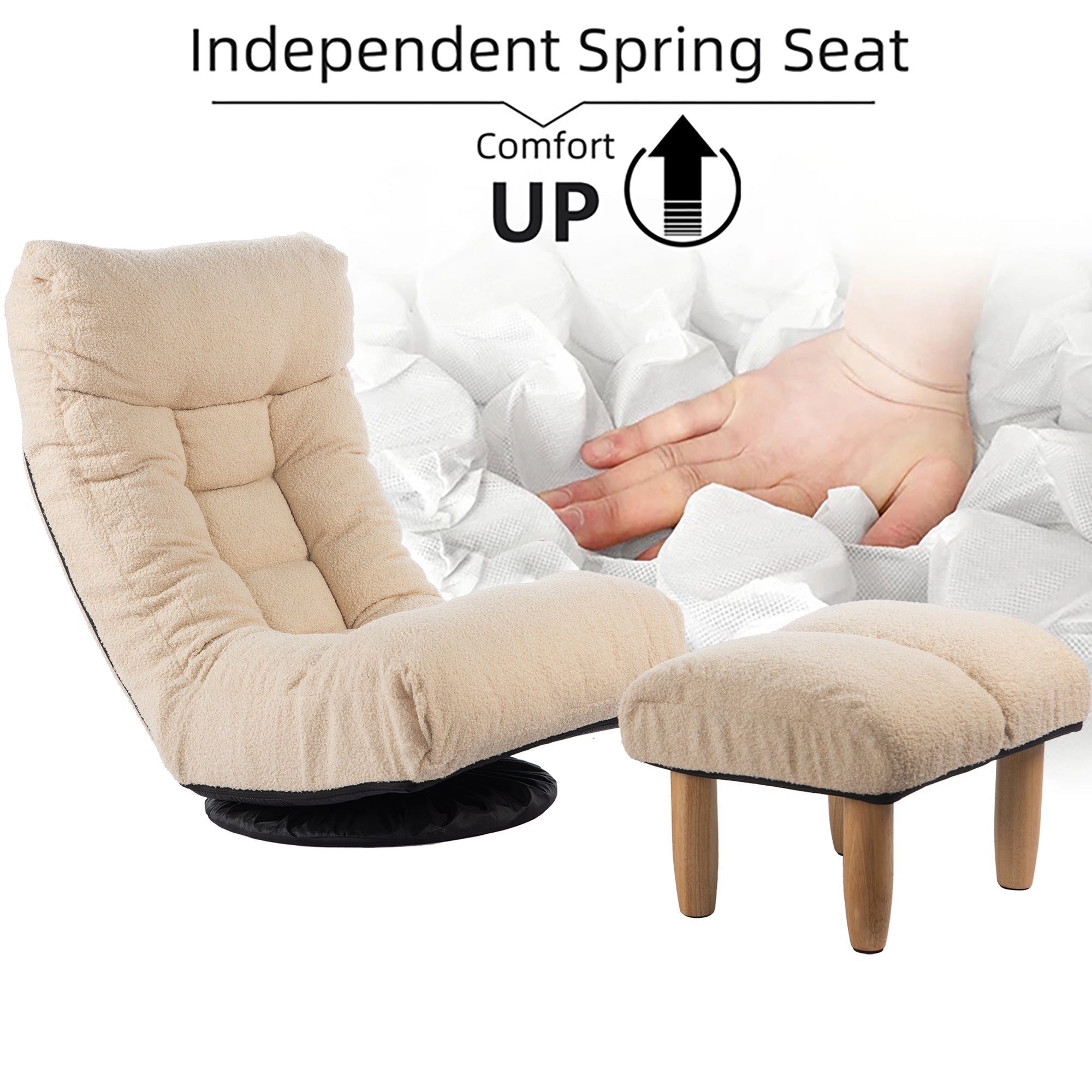 Japanese Style Single Reclining Sofa Chair with Adjustable Features - Direct Wicker