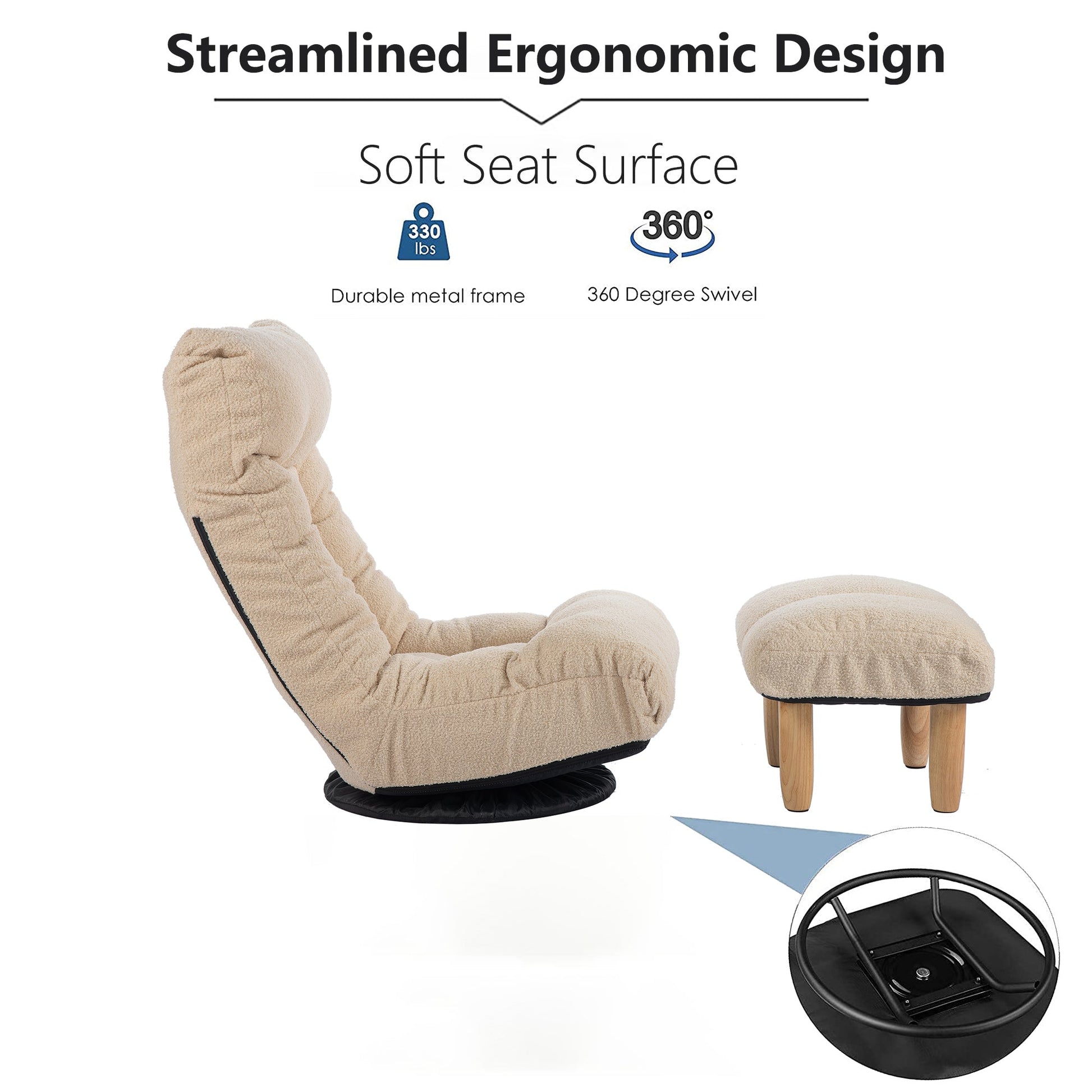 Japanese Style Single Reclining Sofa Chair with Adjustable Features - Direct Wicker
