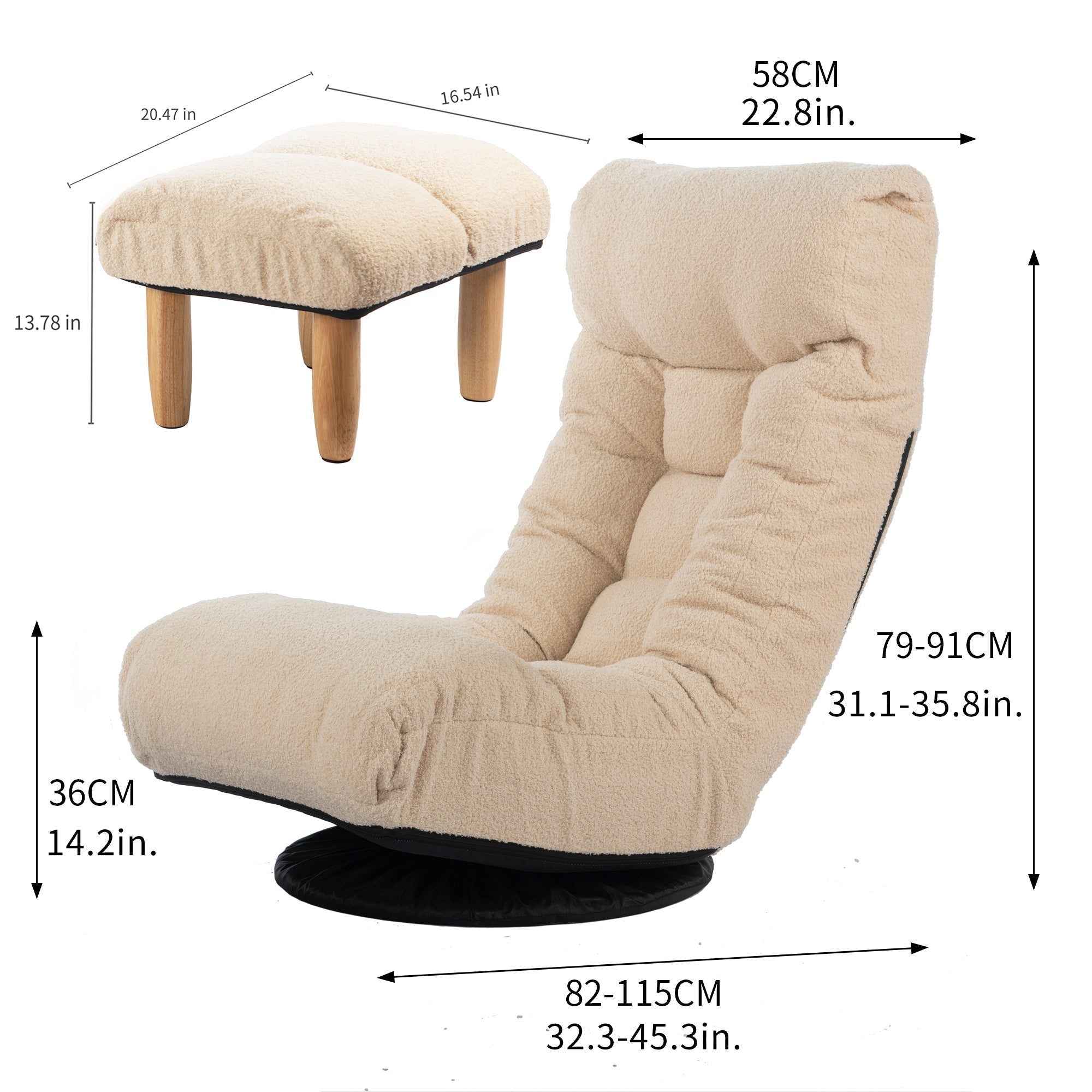 Japanese Style Single Reclining Sofa Chair with Adjustable Features - Direct Wicker