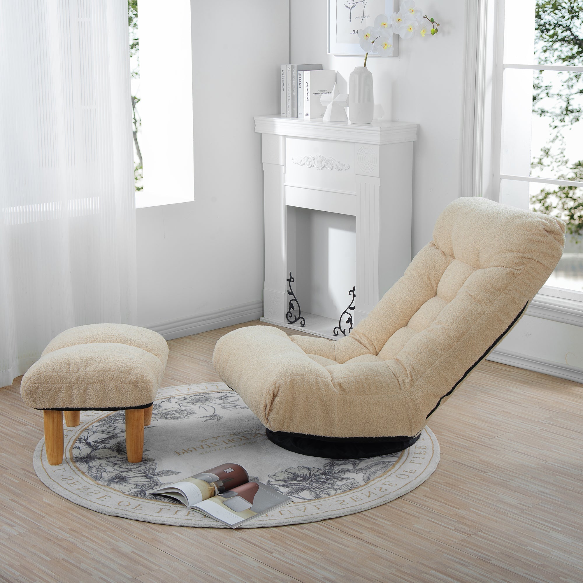 Japanese Style Single Reclining Sofa Chair with Adjustable Features - Direct Wicker