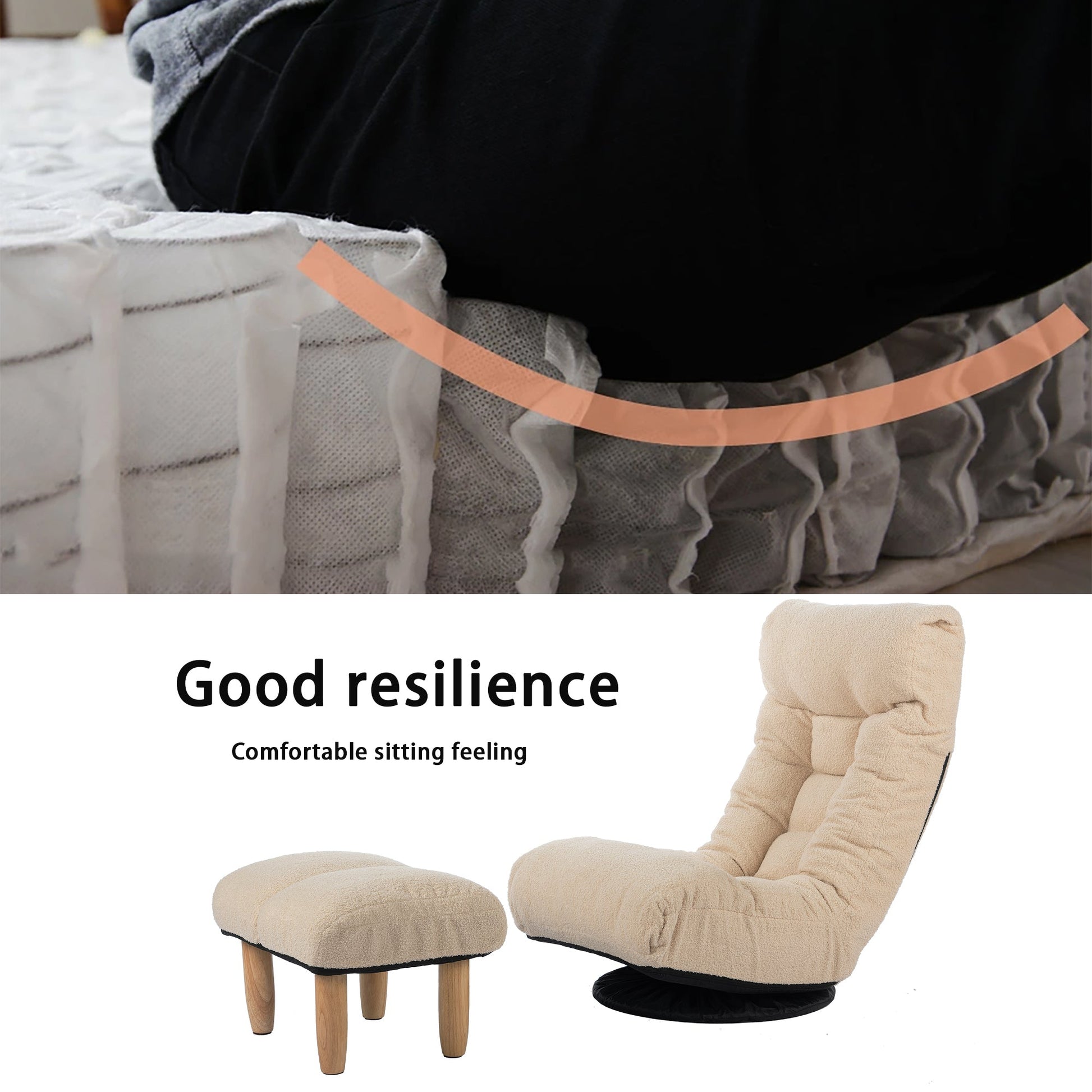 Japanese Style Single Reclining Sofa Chair with Adjustable Features - Direct Wicker