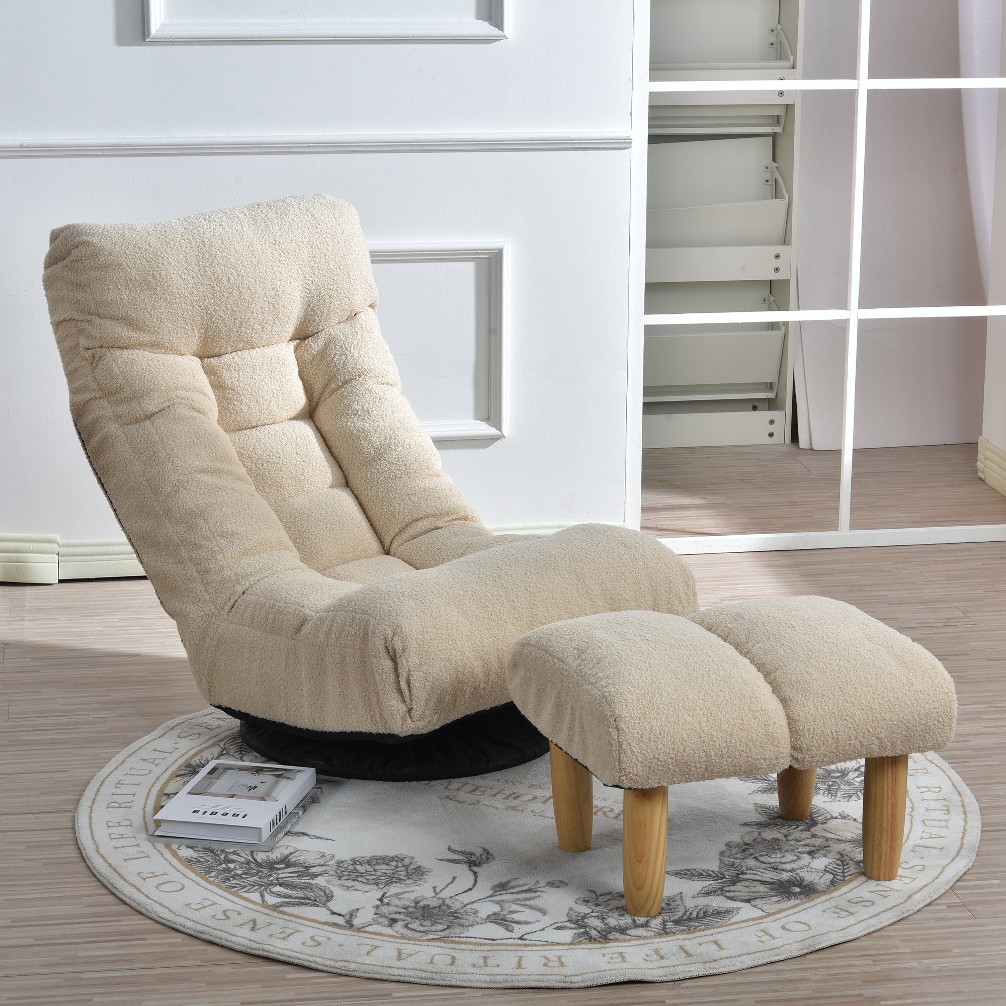 Japanese Style Single Reclining Sofa Chair with Adjustable Features - Direct Wicker
