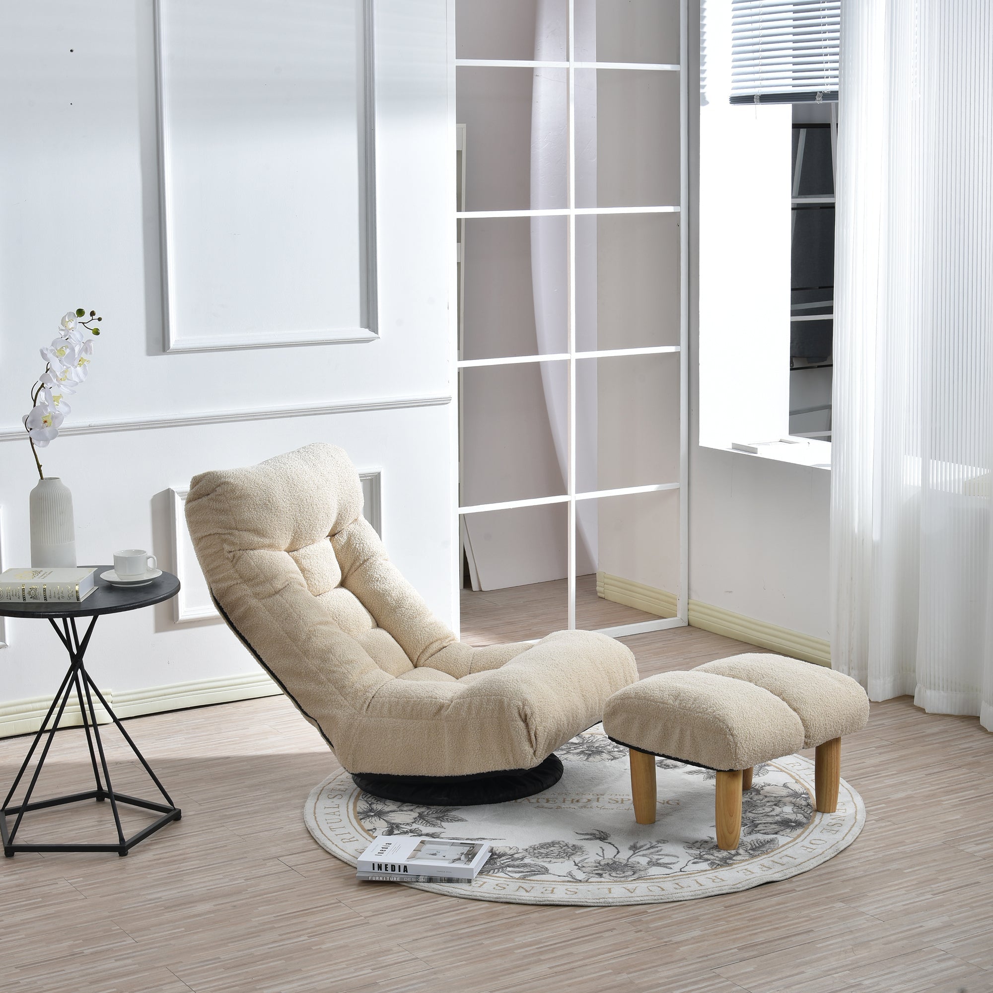Japanese Style Single Reclining Sofa Chair with Adjustable Features - Direct Wicker
