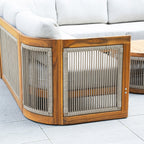 L - Shape 4 - Seat Solid Wood Modular Sofa Set with Oval Coffee Table (PAS - 2516 - LS+CS+RS+OTA) - Direct Wicker