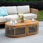 L - Shape 5 - Seat Solid Wood Modular Sofa Set with Cushions (PAS - 2516 - LS+CS+MS+RS+OTA) - Direct Wicker