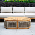 L - Shape 5 - Seat Solid Wood Modular Sofa Set with Cushions (PAS - 2516 - LS+CS+MS+RS+OTA) - Direct Wicker