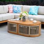 L - Shape 5 - Seat Solid Wood Modular Sofa Set with Cushions (PAS - 2516 - LS+CS+MS+RS+OTA) - Direct Wicker