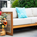 L - Shape 5 - Seat Solid Wood Sectional Sofa Set (PAS - 2516 - LS+MS+CS+RS+PAS - 2515 - ST+TA) - Direct Wicker