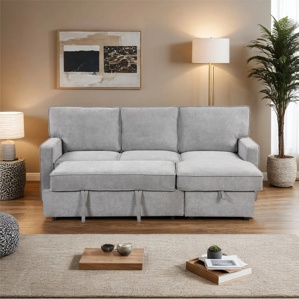 L - shaped indoor combination sofa can be pulled to form a bed (PAS - 240335) - Direct Wicker