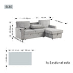 L - shaped indoor combination sofa can be pulled to form a bed (PAS - 240335) - Direct Wicker