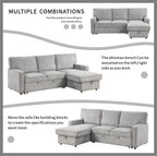 L - shaped indoor combination sofa can be pulled to form a bed (PAS - 240335) - Direct Wicker