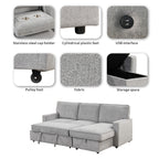 L - shaped indoor combination sofa can be pulled to form a bed (PAS - 240335) - Direct Wicker
