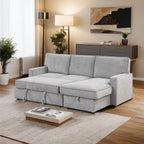 L - shaped indoor combination sofa can be pulled to form a bed (PAS - 240335) - Direct Wicker