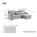 L - shaped indoor combination sofa can be pulled to form a bed (PAS - 240335) - Direct Wicker
