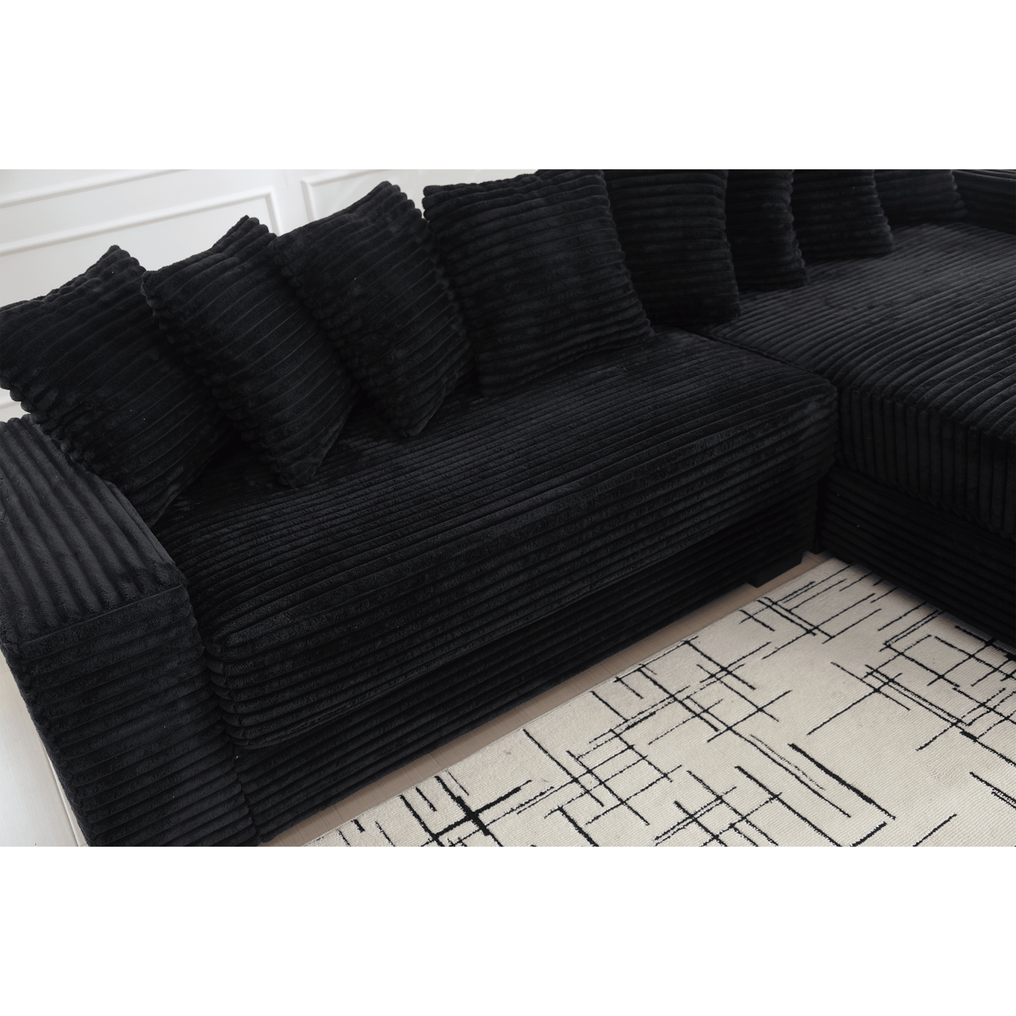 L Shaped Oversized Two - Piece Couches, Corduroy, Right Chaise Daybed (W2108S00055) - Direct Wicker